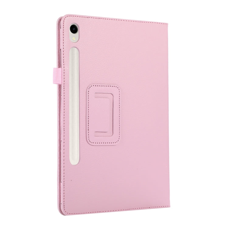 For Samsung Galaxy Tab S9+ / S10+ Litchi Texture Leather Tablet Case with Holder(Pink) by bashfashion