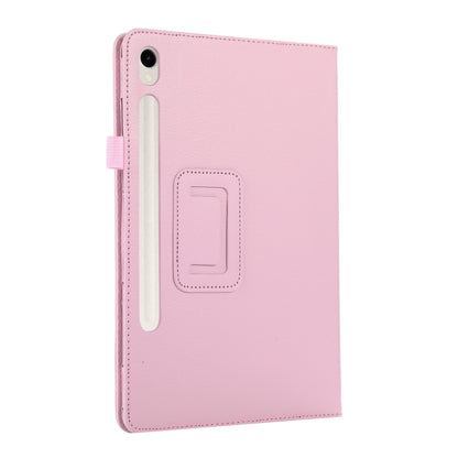 For Samsung Galaxy Tab S9+ / S10+ Litchi Texture Leather Tablet Case with Holder(Pink) by bashfashion