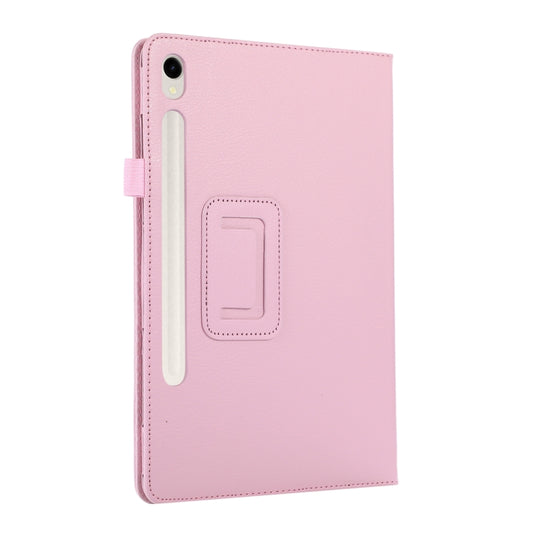 For Samsung Galaxy Tab S9+ / S10+ Litchi Texture Leather Tablet Case with Holder(Pink) by bashfashion