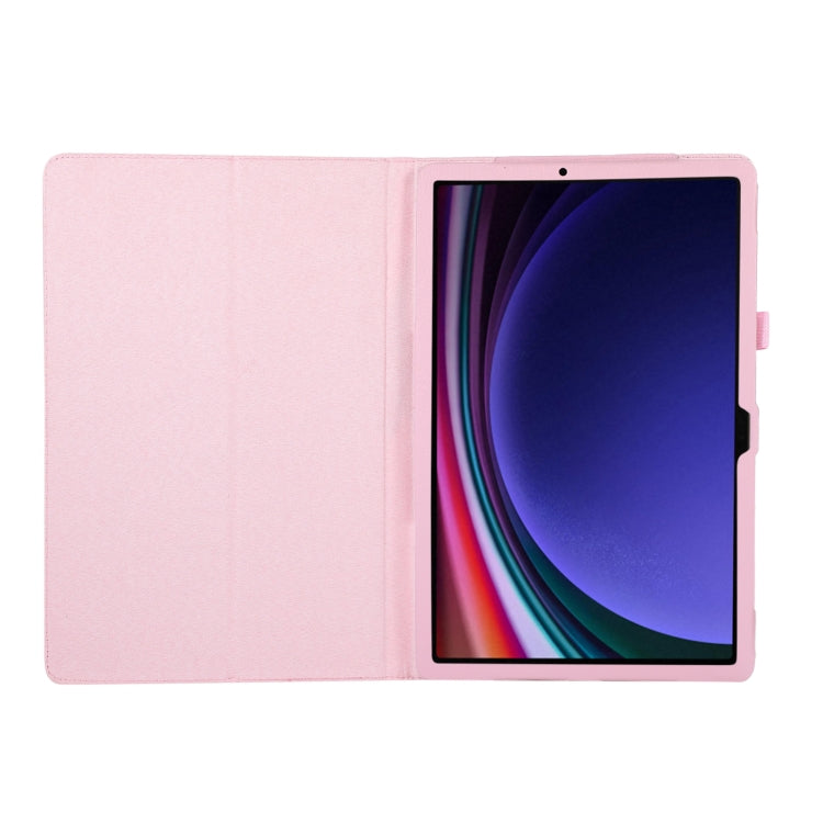 For Samsung Galaxy Tab S9+ / S10+ Litchi Texture Leather Tablet Case with Holder(Pink) by bashfashion