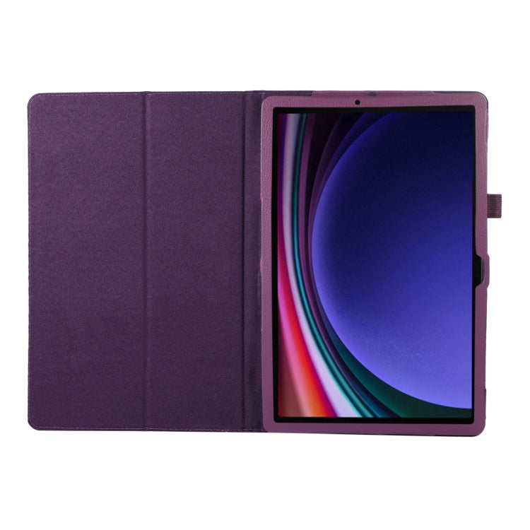 For Samsung Galaxy Tab S9+ / S10+ Litchi Texture Leather Tablet Case with Holder(Purple) by bashfashion