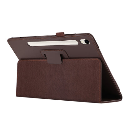 For Samsung Galaxy Tab S9+ / S10+ Litchi Texture Leather Tablet Case with Holder(Brown) by bashfashion
