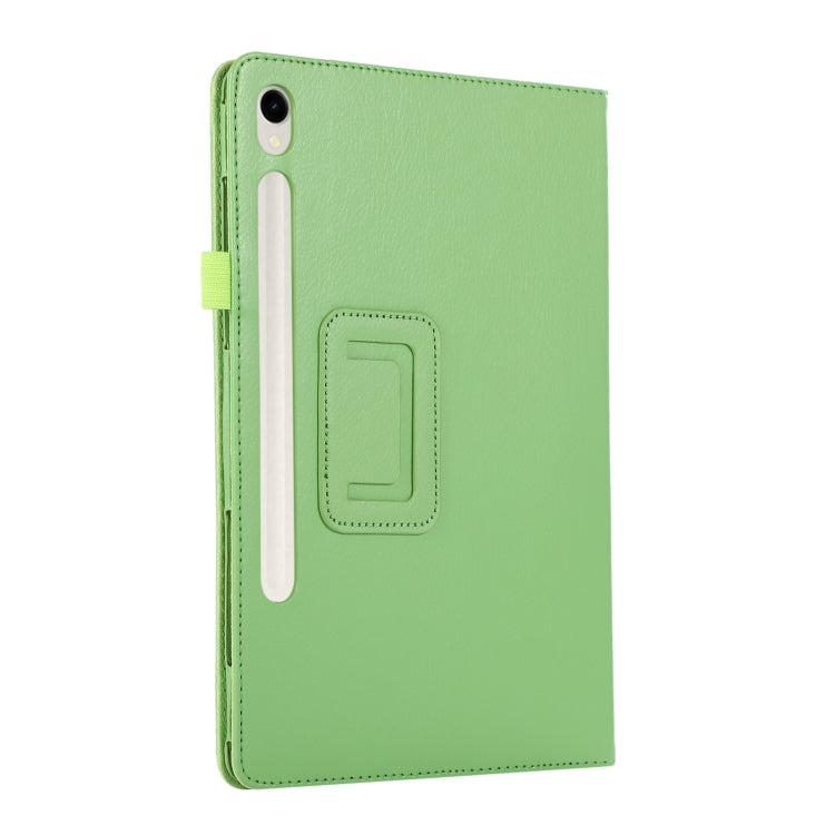 For Samsung Galaxy Tab S9+ / S10+ Litchi Texture Leather Tablet Case with Holder(Green) by bashfashion