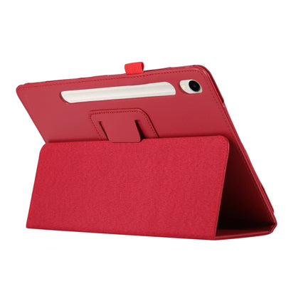 For Samsung Galaxy Tab S9+ / S10+ Litchi Texture Leather Tablet Case with Holder(Red) by bashfashion