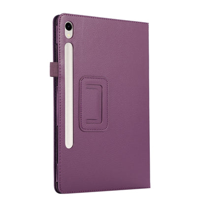 For Samsung Galaxy Tab S9 Ultra Litchi Texture Leather Tablet Case with Holder(Purple) by bashfashion