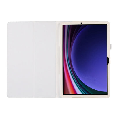 For Samsung Galaxy Tab S9 Ultra Litchi Texture Leather Tablet Case with Holder(White) by bashfashion