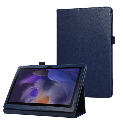 For Samsung Galaxy Tab A9+ Litchi Texture Leather Tablet Case with Holder(Dark Blue) by bashfashion