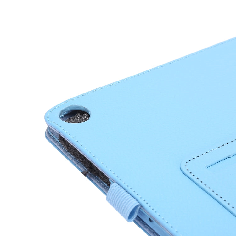 For Samsung Galaxy Tab A9+ Litchi Texture Leather Tablet Case with Holder(Dark Blue) by bashfashion