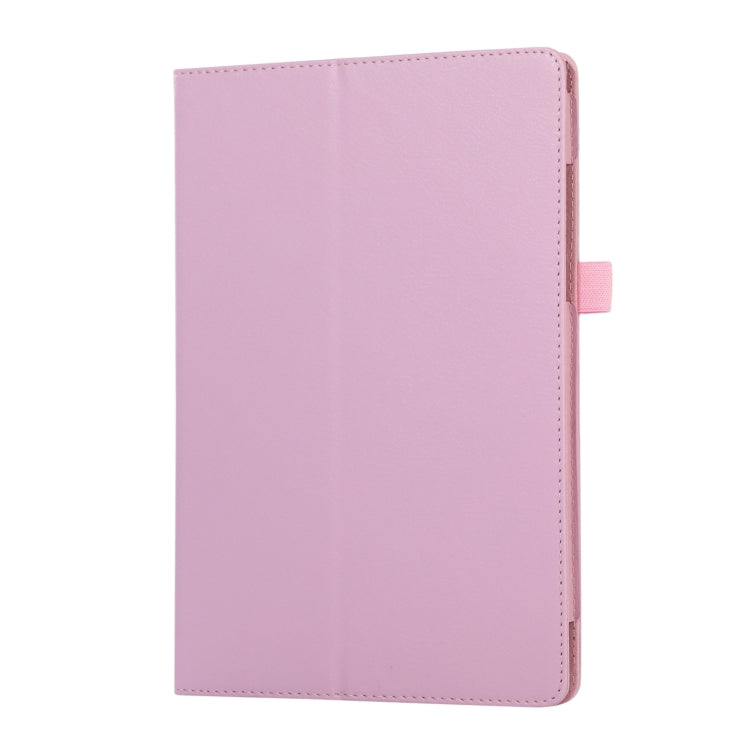 For Samsung Galaxy Tab A9+ Litchi Texture Leather Tablet Case with Holder(Pink) by bashfashion