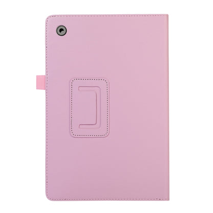 For Samsung Galaxy Tab A9+ Litchi Texture Leather Tablet Case with Holder(Pink) by bashfashion