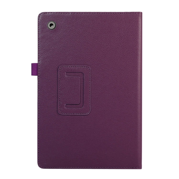 For Samsung Galaxy Tab A9+ Litchi Texture Leather Tablet Case with Holder(Purple) by bashfashion