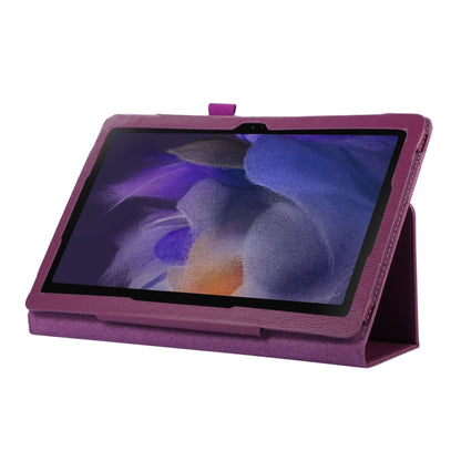 For Samsung Galaxy Tab A9+ Litchi Texture Leather Tablet Case with Holder(Purple) by bashfashion