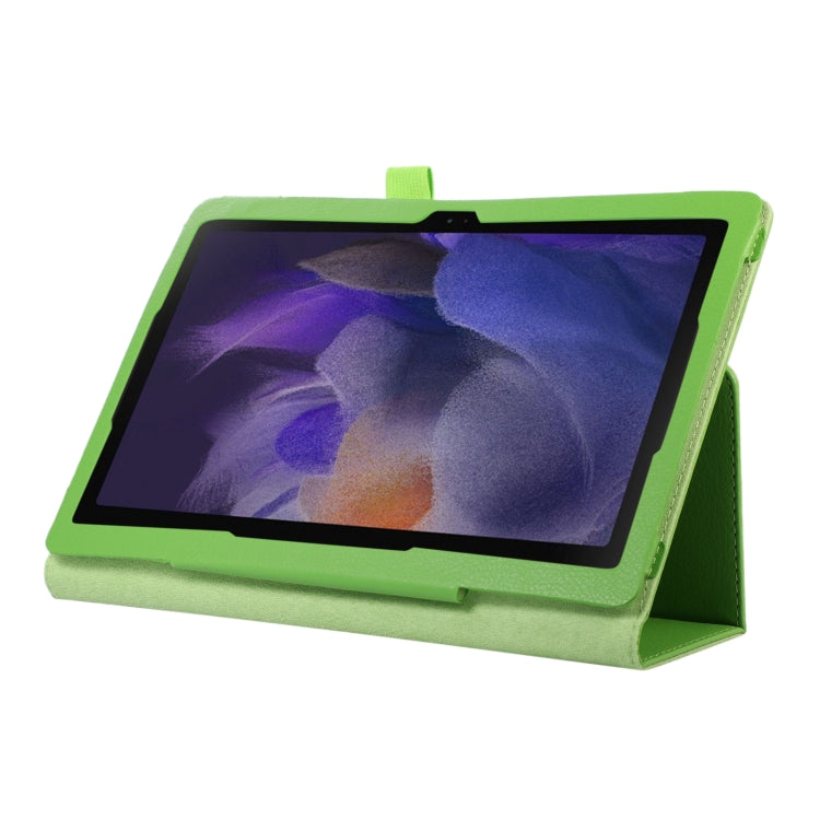 For Samsung Galaxy Tab A9+ Litchi Texture Leather Tablet Case with Holder(Green) by bashfashion