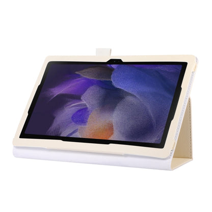 For Samsung Galaxy Tab A9+ Litchi Texture Leather Tablet Case with Holder(White) by bashfashion