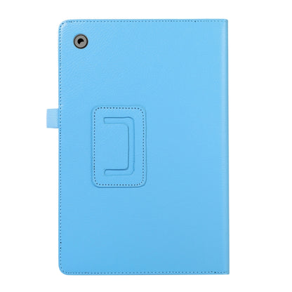For Samsung Galaxy Tab A9+ Litchi Texture Leather Tablet Case with Holder(Sky Blue) by bashfashion