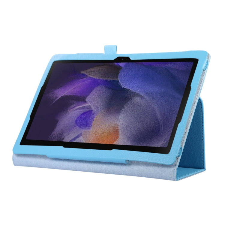 For Samsung Galaxy Tab A9+ Litchi Texture Leather Tablet Case with Holder(Sky Blue) by bashfashion