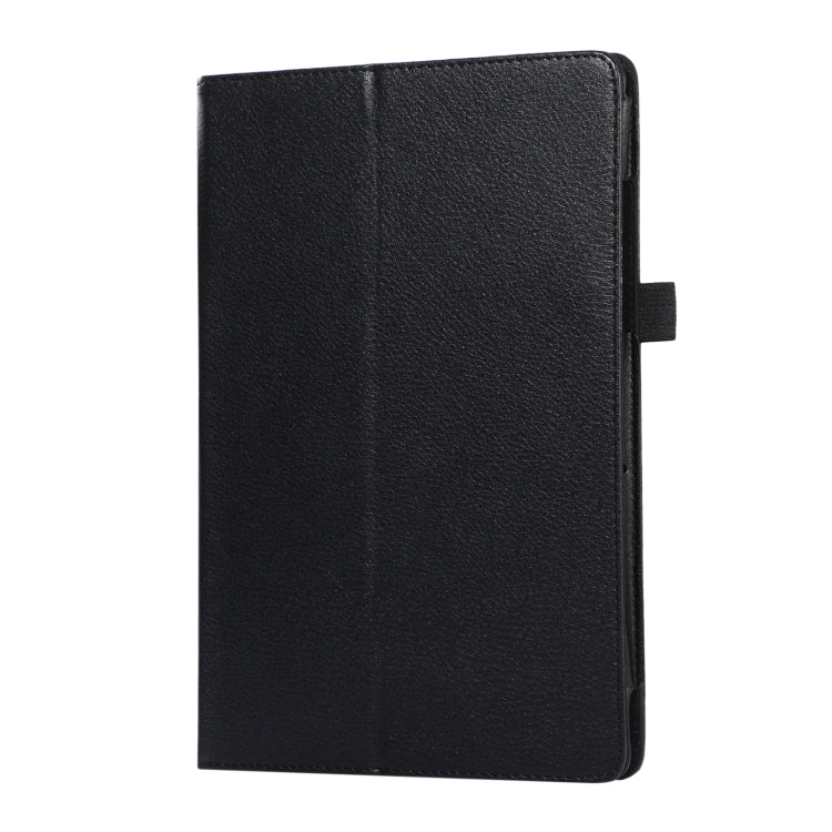 For Samsung Galaxy Tab A9 Litchi Texture Leather Tablet Case with Holder(Black) by bashfashion
