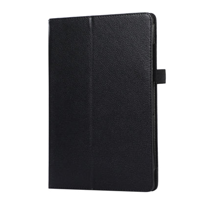 For Samsung Galaxy Tab A9 Litchi Texture Leather Tablet Case with Holder(Black) by bashfashion