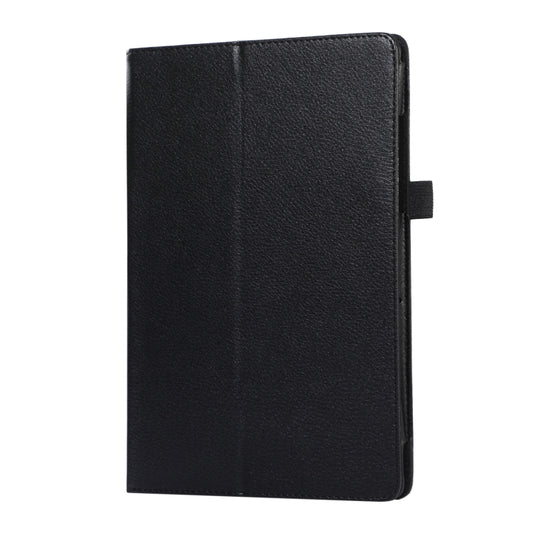 For Samsung Galaxy Tab A9 Litchi Texture Leather Tablet Case with Holder(Black) by bashfashion