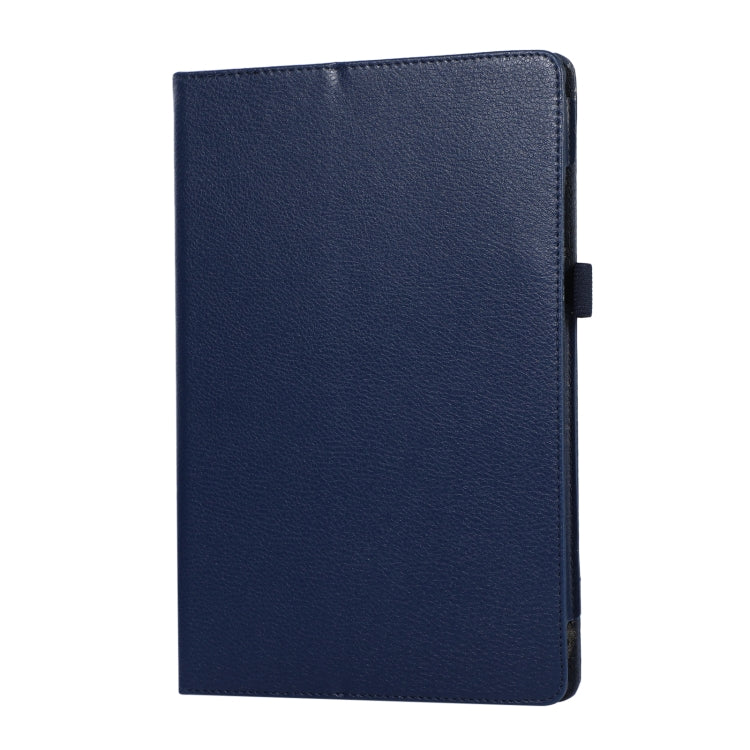 For Samsung Galaxy Tab A9 Litchi Texture Leather Tablet Case with Holder(Dark Blue) by bashfashion