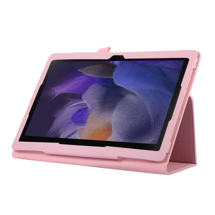 For Samsung Galaxy Tab A9 Litchi Texture Leather Tablet Case with Holder(Pink) by bashfashion