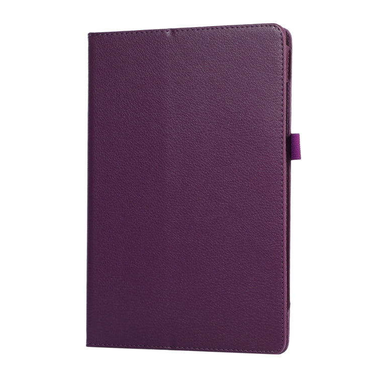 For Samsung Galaxy Tab A9 Litchi Texture Leather Tablet Case with Holder(Purple) by bashfashion