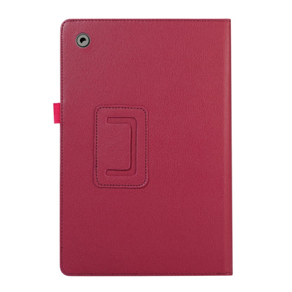 For Samsung Galaxy Tab A9 Litchi Texture Leather Tablet Case with Holder(Rose Red) by bashfashion