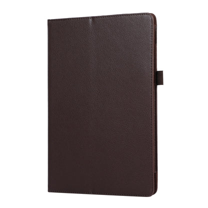 For Samsung Galaxy Tab A9 Litchi Texture Leather Tablet Case with Holder(Brown) by bashfashion