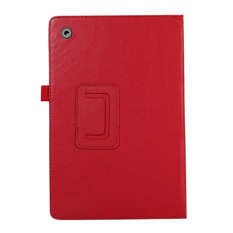 For Samsung Galaxy Tab A9 Litchi Texture Leather Tablet Case with Holder(Red) by bashfashion