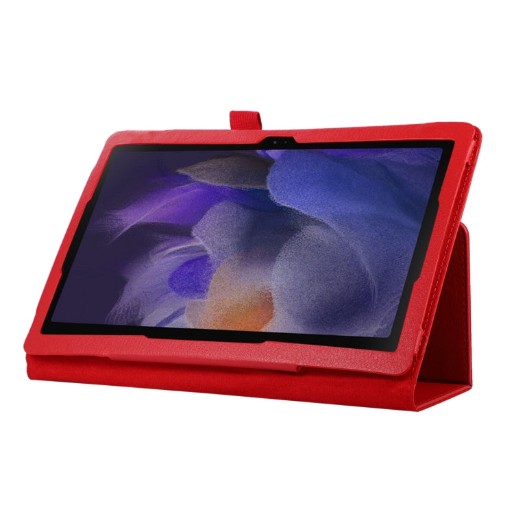 For Samsung Galaxy Tab A9 Litchi Texture Leather Tablet Case with Holder(Red) by bashfashion