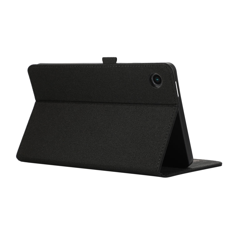 For Samsung Galaxy Tab A9 Fabric Texture Horizontal Flip Leather Tablet Case(Black) by bashfashion