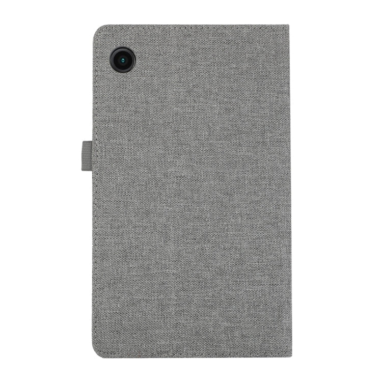 For Samsung Galaxy Tab A9 Fabric Texture Horizontal Flip Leather Tablet Case(Grey) by bashfashion