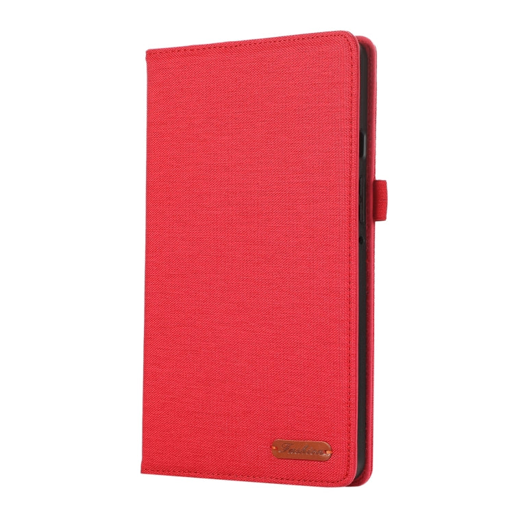 For Samsung Galaxy Tab A9 Fabric Texture Horizontal Flip Leather Tablet Case(Red) by bashfashion