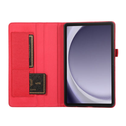 For Samsung Galaxy Tab A9 Fabric Texture Horizontal Flip Leather Tablet Case(Red) by bashfashion