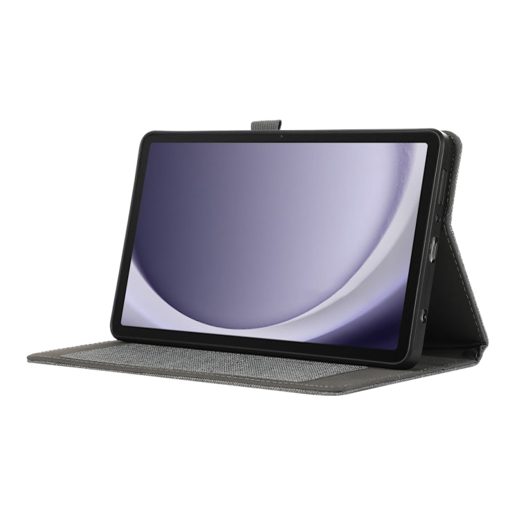 For Samsung Galaxy Tab A9+ Fabric Texture Horizontal Flip Leather Tablet Case(Grey) by bashfashion