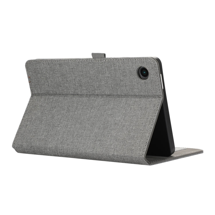 For Samsung Galaxy Tab A9+ Fabric Texture Horizontal Flip Leather Tablet Case(Grey) by bashfashion