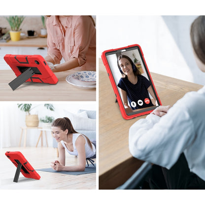 For Samsung Galaxy Tab A9 Contrast Color Silicone PC Tablet Case with Holder(Red + Black) by bashfashion