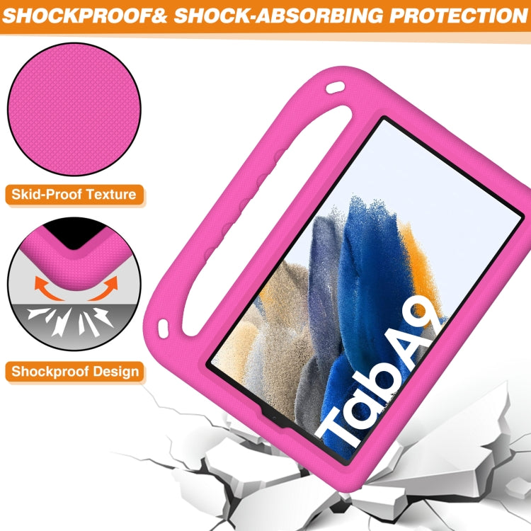 For Samsung Galaxy Tab Tab A11 / A9 Handle EVA Shockproof Tablet Case with Holder(Rose Red) by bashfashion