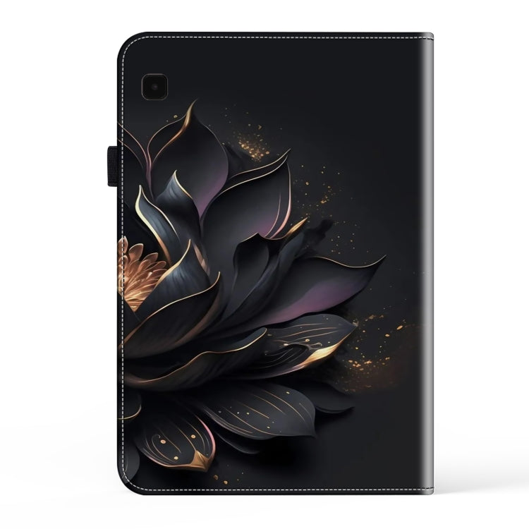 For Samsung Galaxy Tab S6 Lite Crystal Texture Painted Leather Tablet Case(Purple Lotus) by bashfashion