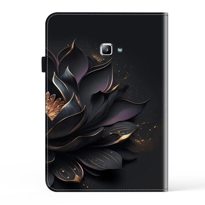 For Samsung Galaxy Tab A T580 10.1 Crystal Texture Painted Leather Tablet Case(Purple Lotus) by bashfashion