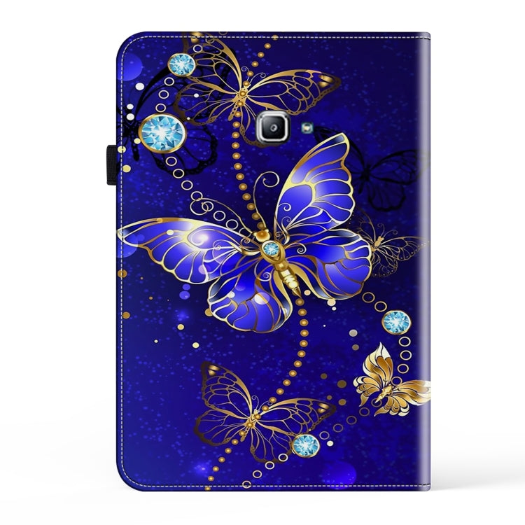 For Samsung Galaxy Tab A T580 10.1 Crystal Texture Painted Leather Tablet Case(Diamond Butterflies) by bashfashion