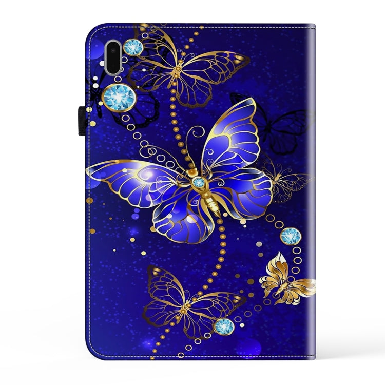 For Samsung Galaxy Tab S7 FE 12.4 Crystal Texture Painted Leather Tablet Case(Diamond Butterflies) by bashfashion