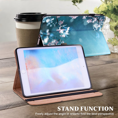 For Samsung Galaxy Tab S9 / S9 FE Crystal Texture Painted Leather Tablet Case(Plum Bossom) by bashfashion