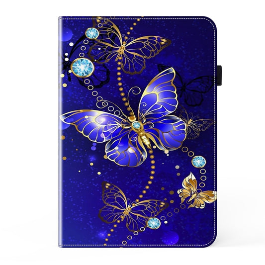 For Samsung Galaxy Tab S9 / S9 FE Crystal Texture Painted Leather Tablet Case(Diamond Butterflies) by bashfashion