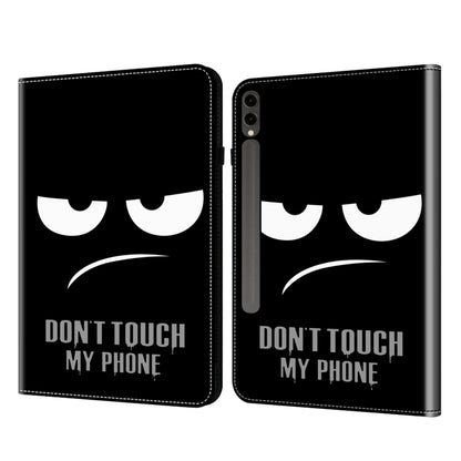 For Samsung Galaxy Tab S9+ / S9 FE+ Crystal Texture Painted Leather Tablet Case(Dont Touch My Phone) by bashfashion