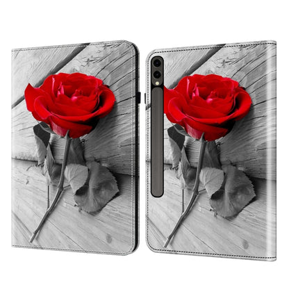 For Samsung Galaxy Tab S9+ / S9 FE+ Crystal Texture Painted Leather Tablet Case(Rose) by bashfashion