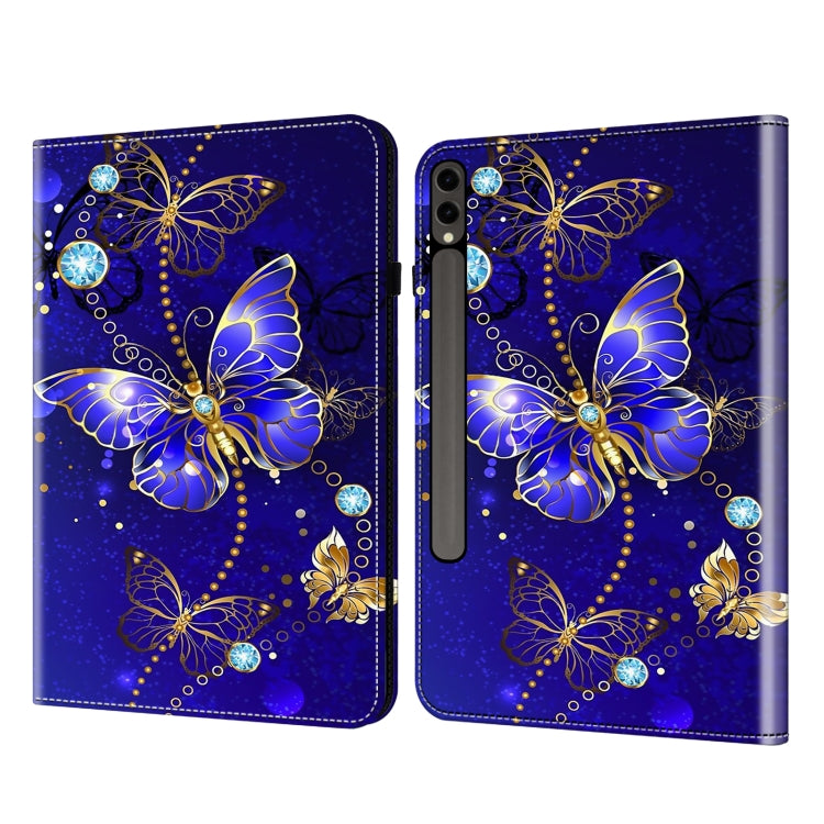 For Samsung Galaxy Tab S9+ / S9 FE+ Crystal Texture Painted Leather Tablet Case(Diamond Butterflies) by bashfashion