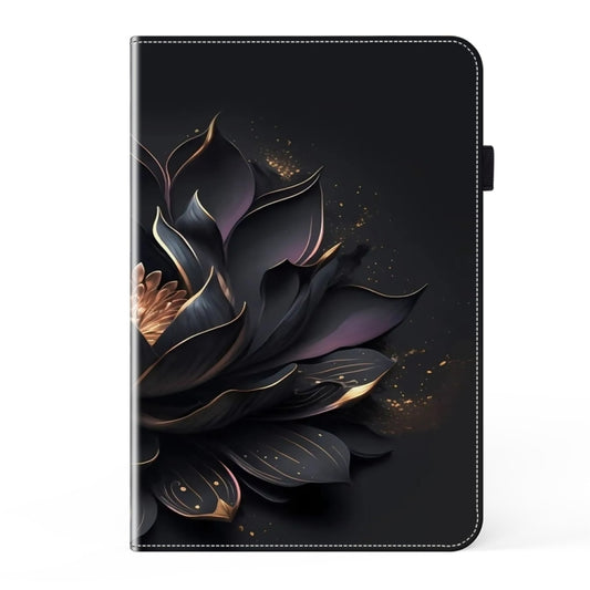 For Samsung Galaxy Tab S7 FE Crystal Texture Painted Leather Tablet Case(Purple Lotus) by bashfashion