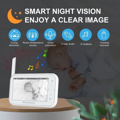 ABM201 4.5 inch Wireless Video Night Vision Baby Monitor Security Camera(US Plug) by bashfashion