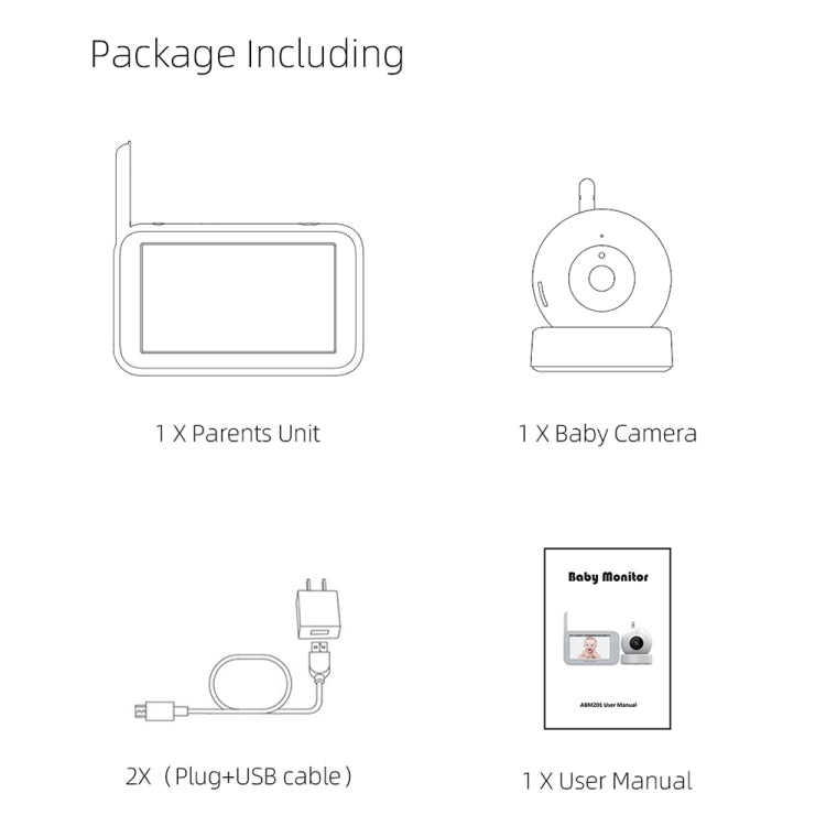 ABM201 4.5 inch Wireless Video Night Vision Baby Monitor Security Camera(EU Plug) by bashfashion